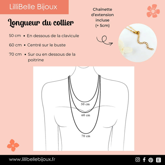 Collier long et pendentif rond en bois et résine - Léopard