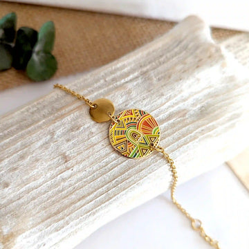 Bracelet en émail coloré pour femme - Aztèque