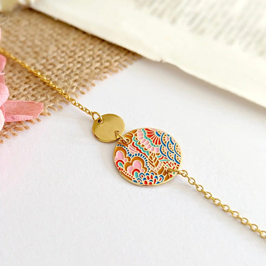 Bracelet en émail multicolore pour femme