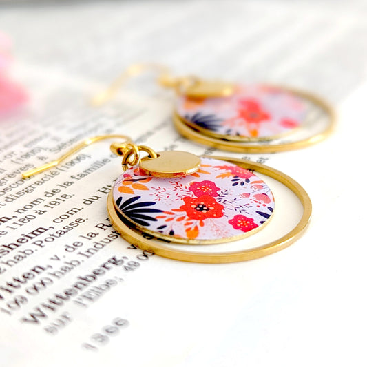 Boucles d’oreilles pendantes en résine pour femme - Gipsy