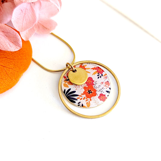 Collier pendentif en résine pour femme - Gipsy