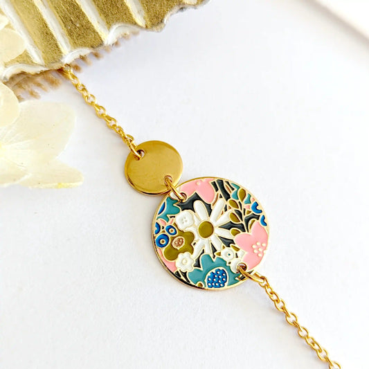 Bracelet en émail coloré pour femme - Fleurs Jean's
