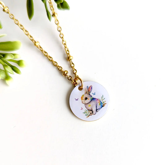 Collier pendentif petit lapin pour fille