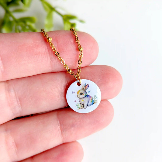 Collier pendentif petit lapin pour fille
