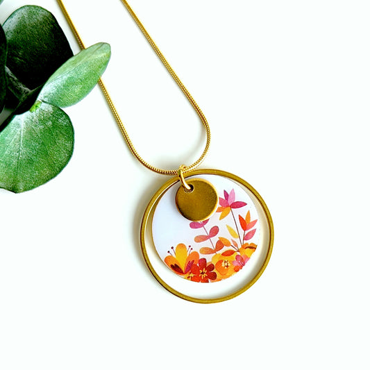 Collier pendentif Fleurs d'été pour femme