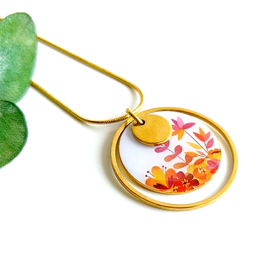 Collier pendentif Fleurs d'été pour femme