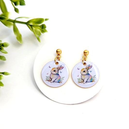 Boucles d’oreilles multicolores pendantes Lapin pour enfant