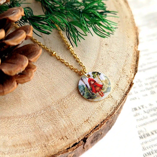 Collier avec pendentif Chaperon rouge pour enfant