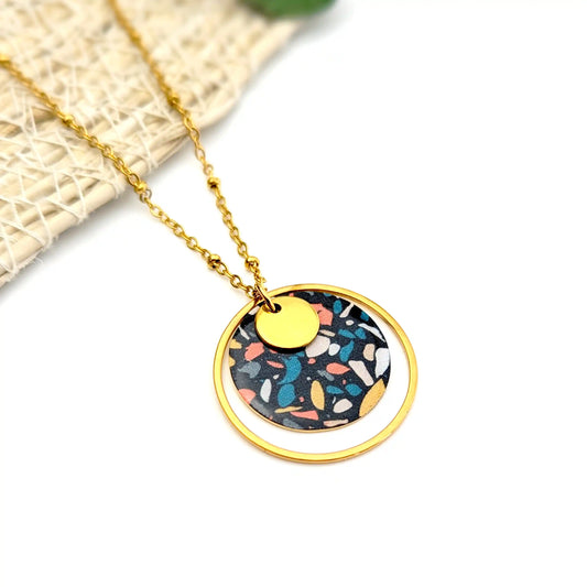 Collier pendentif Terrazzo pour femme