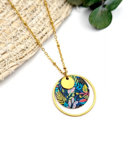 Collier pendentif fleur jardin de Nuit pour femme