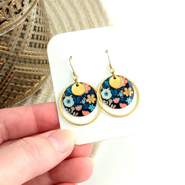 Boucles d’oreilles fleurs gipsy en résine et acier inoxydable pour femme