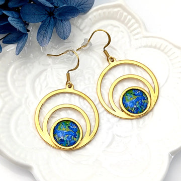Boucles d'oreilles créoles d'artiste Van Gogh pour femme - Les Iris