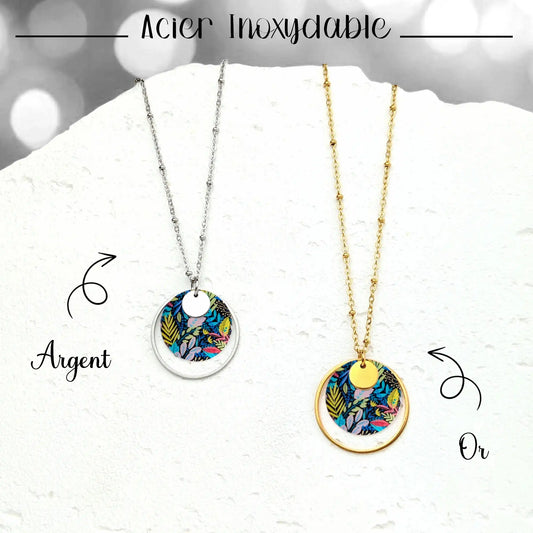 Collier pendentif fleur jardin de Nuit pour femme