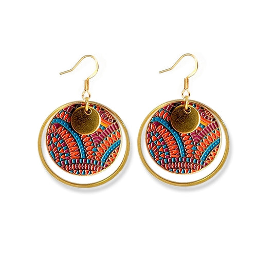 Boucles d’oreilles pendantes en émail pour femme - Maya