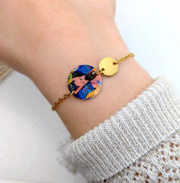 Bracelet chats funs en résine pour femme