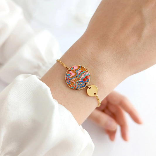 Bracelet en émail multicolore pour femme