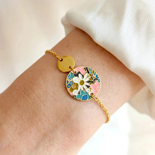 Bracelet en émail coloré pour femme - Fleurs Jean's