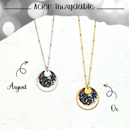 Collier pendentif Terrazzo pour femme
